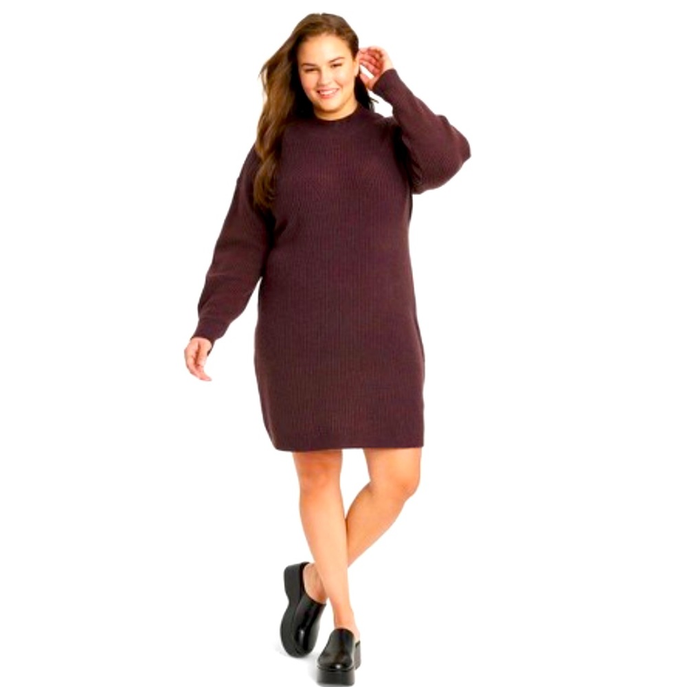 NWOT KNIT SWEATER DRESS LONG SLEEVE